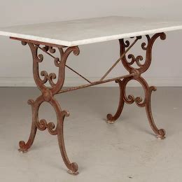 Th Century French Cast Iron Marble Top Bistro Table Olivier Fleury