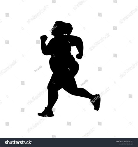 Vector Illustration Fat Woman Silhouette Royalty Free Stock Vector 2306141313