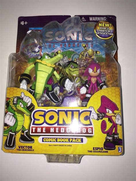 Sonic The Hedgehog Comic Book Pack Vector And Espio Figures Rare