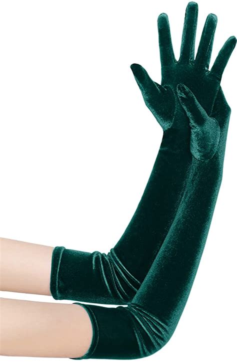 Babeyond Long Opera Party Gloves 1920s Flapper Gatsby Accessories Velvet Stretchy Elbow Gloves