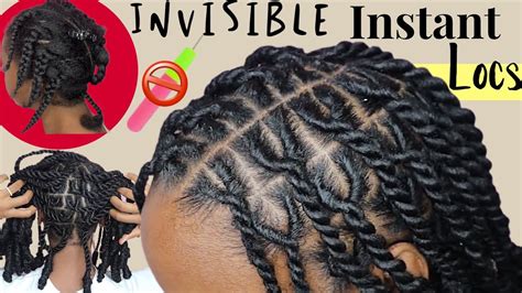 No Hook Used Instant Locs Tutorial Two Strand Twist Invisible Locs 🚨 Takedown Included