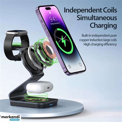 Qi Magnetic Induction Charger 15w 3in1 Mag Safe Wireless Charger