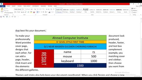 Ms Word Table Tips Tricks Of Table Ms Word Class Youtube