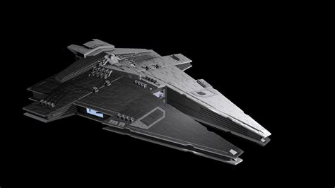 A Model Of A Harrower Class Dreadnought From The Old Republic Era Made With Blender Star Wa