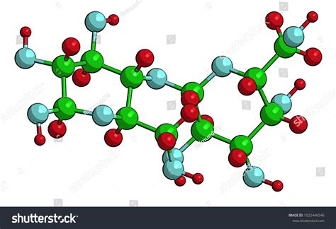 Molecular Structure Disaccharide Beta Lactose Amphetamine Stock