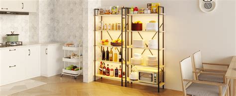 Amazon Vlsrka Tier Industrial Bookshelf With Led Lights Tall