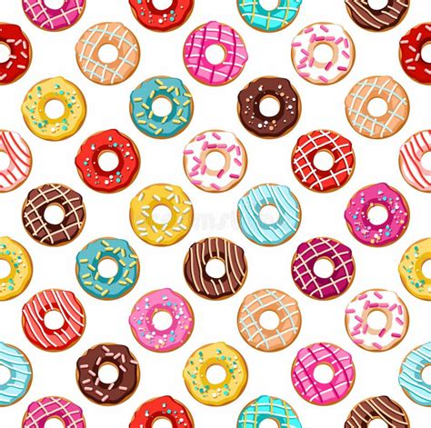 Seamless Pattern Of Donuts Stock Vector Illustration Of Cake 31714158