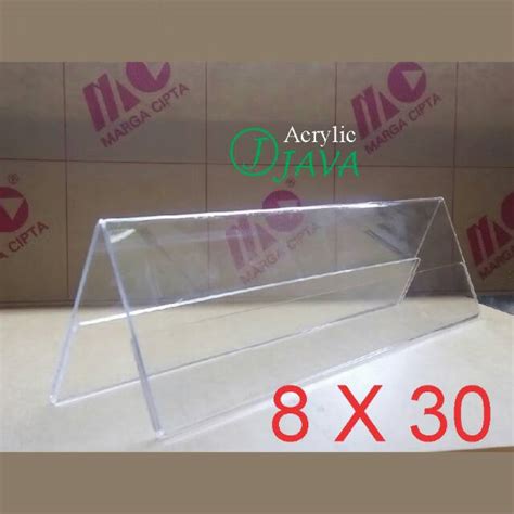 Jual DESK NAME ACRYLIC NAME PLATE PAPAN NAMA AKRILIK MEJA 8X30 2 SISI