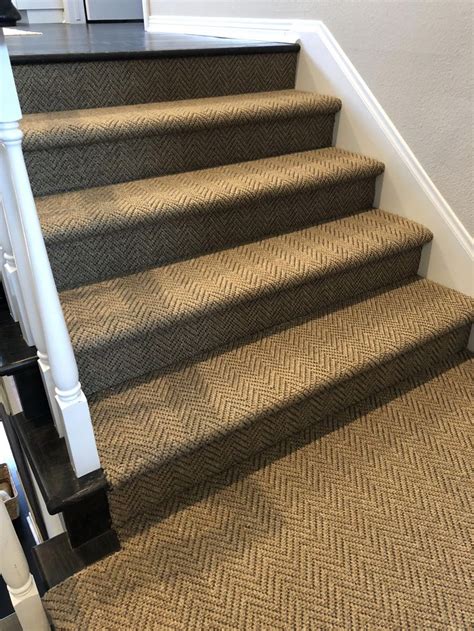 Herringbone Pattern Stair Runner | Stair runner carpet, Carpet stairs ...