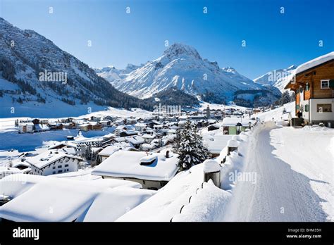 View Over The Centre Of The Resort Of Lech Arlberg Ski Region