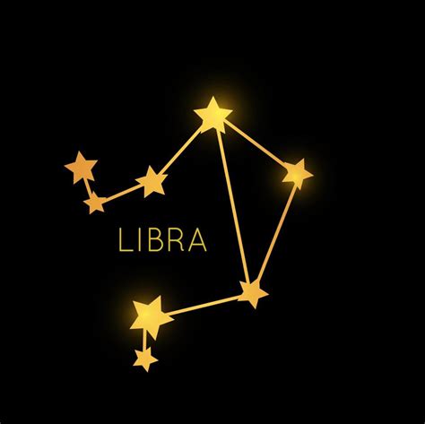 Constelaci N Del Zodiaco Dorado De Libra Signo De Estrellas Doradas