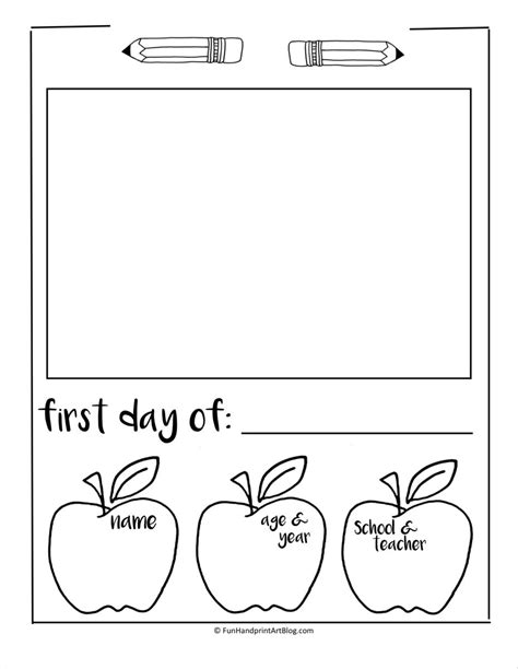 First Day Handprint Interview Kindergarten First Day First Day Of