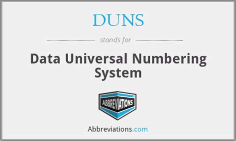 DUNS Data Universal Numbering System