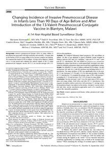 Changing Incidence Of Invasive Pneumococcal Disease In Infants Less