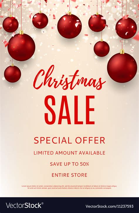 Christmas Sale Flyer Template Royalty Free Vector Image