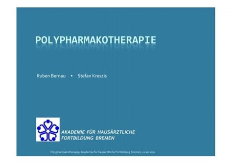 Polypharmakotherapie Akademie F R Haus Rzteverband Bremen Ev