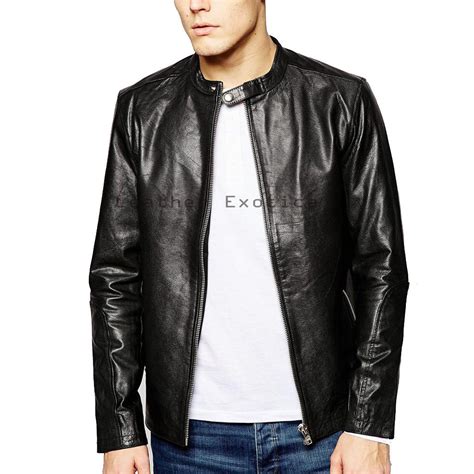 Designer Style Men Leather Jacket Long Sleeves Designer Men Leather Jacket