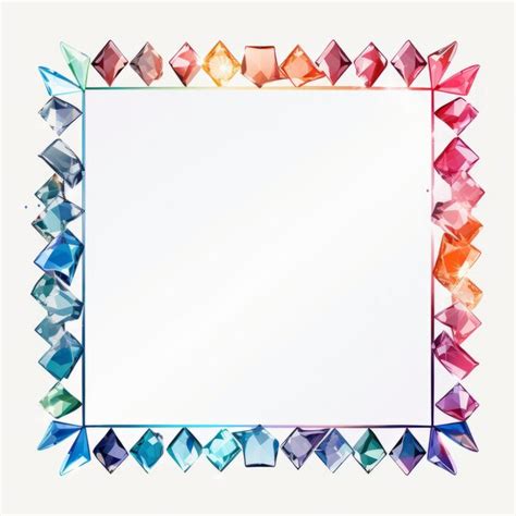 Premium Ai Image A Square Frame Made Of Colorful Crystals On A White