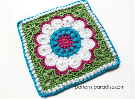 Free Crochet Pattern Dahlia Afghan Square Pattern Paradise