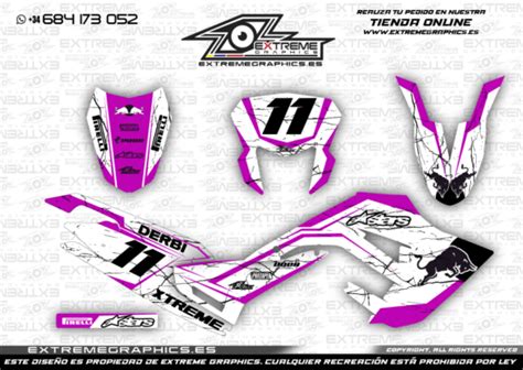 Adhesivos Moto Derbi Senda Xtreme Broke Rosa Extremegraphics Es