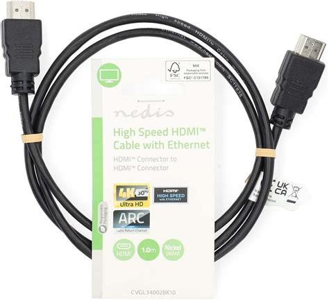 Nedis C Ble Hdmi Haute Vitesse Avec Connecteur Ethernet Amazon Fr