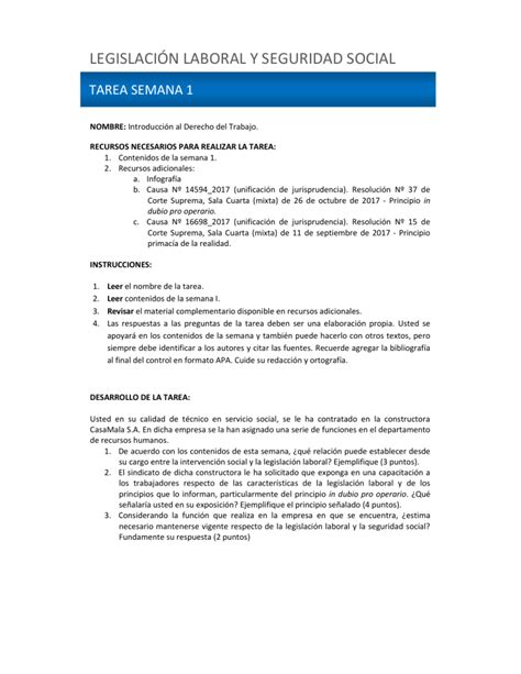 Legislaci N Laboral Y Seguridad Social Tarea V