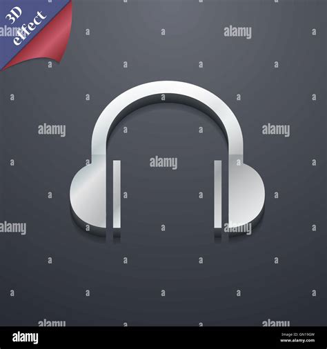 Headphones Icon Symbol 3d Style Trendy Modern Design With Space For