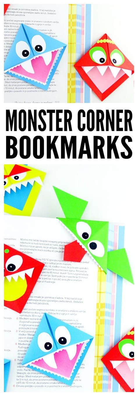 Diy Corner Bookmarks Cute Monsters Corner Bookmarks Origami Bookmark Origami Easy