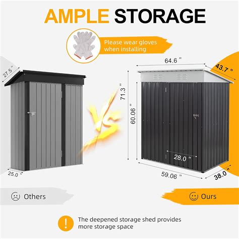 Buy Shintenchi X Ft Outdoor Storage Shed Waterproof Metal Garden