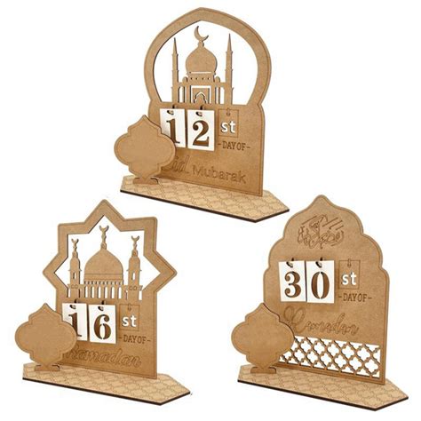 Ramadan Countdown Calendar Eid Mubarak Wooden Ornament Ramadan