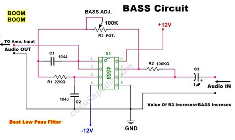 4558 Subwoofer Bass Booster Circuit Diagram Bass Circuit For Woofer