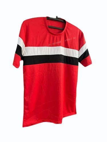 Men Red Lycra Polyester T Shirt At Rs 110 Piece Men Lycra T Shirt In