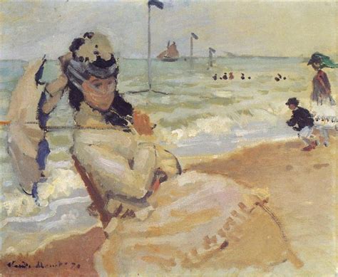 Camille on the Beach at Trouville, 1870 - Claude Monet - WikiArt.org