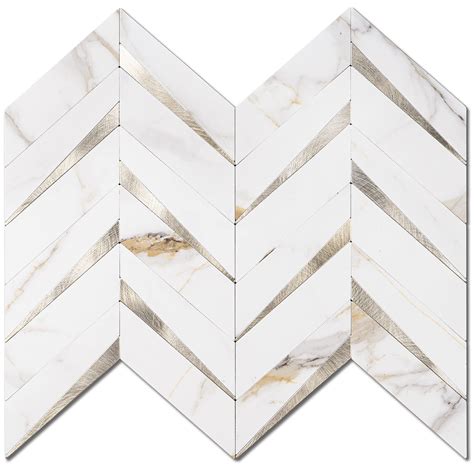 Snapklik Stickgoo Sheet Herringbone Tile Peel And Stick Backsplash