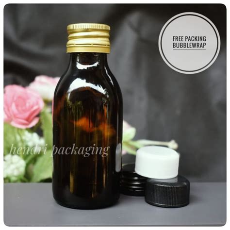 Jual Botol Kaca Amber Ml Tutup Aluminium Gold Botol Bode Shopee