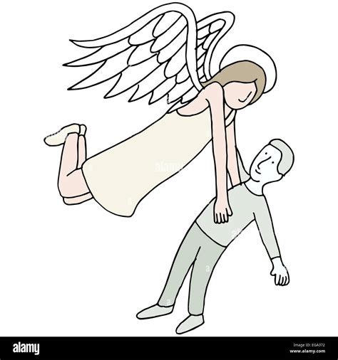 An Image Of An Angel Carrying A Mans Spirit Stock Photo Alamy