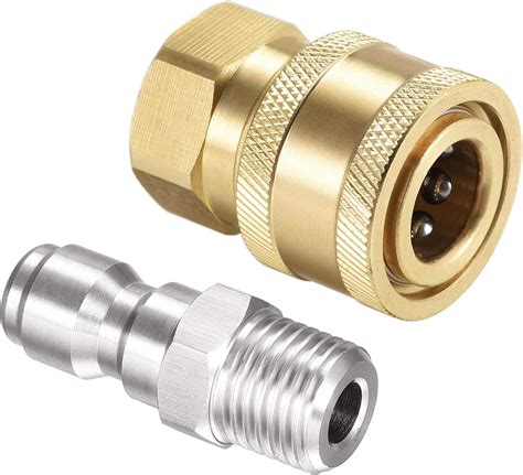 Zeacct 2 Pcs 14mm Male Thread Stainless Steel Adapter Pressure Washer Coupler Quick Release