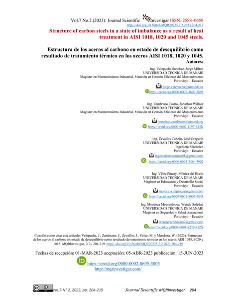 PDF Estructura De Los Aceros Al Carbono En Estado De Desequilibrio