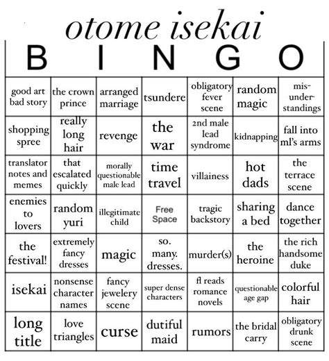 An Ultimate Otome Isekai Bingo Rotomeisekai