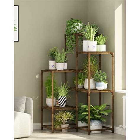 Arlmont Co Plant Stands Indoor Outdoor Corner Shelf Plant Shelves