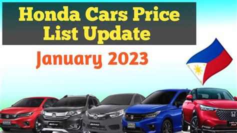 Honda Cars Price List In Philippines For 2023 Hondacars YouTube