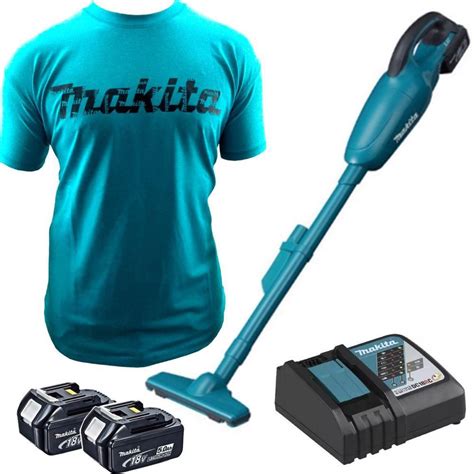 1 Aspirador De Po 2 Baterias Dcl180z 18v C Camiseta G Original Makita