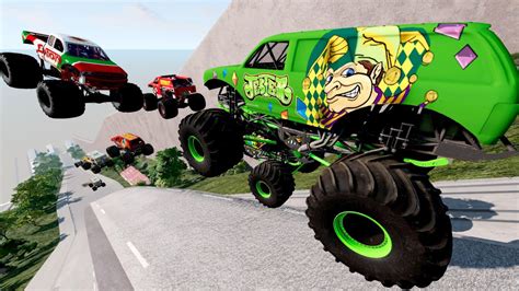 Drunken Monster Truck Cars Epic High Speed Crazy Jump Test And