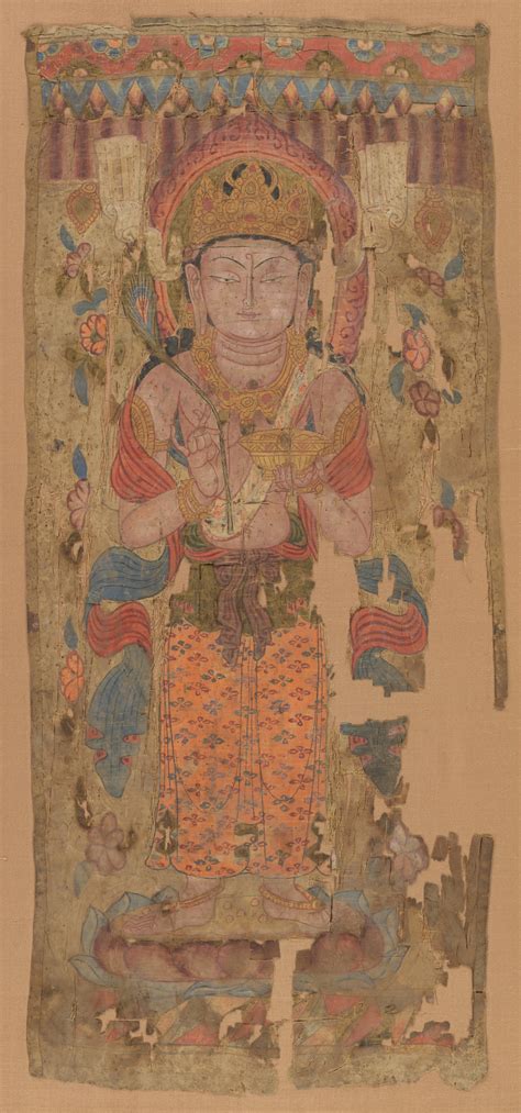 Banner With Bodhisattva Possibly Mahamayuri China Dunhuang Area