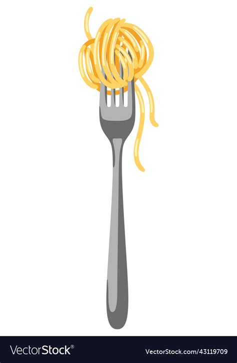 Italian Pasta Spaghetti On Fork Royalty Free Vector Image