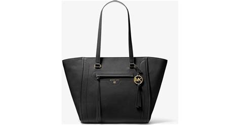 Michael Kors Carine Large Pebbled Leather Tote Bag In Black Lyst Canada