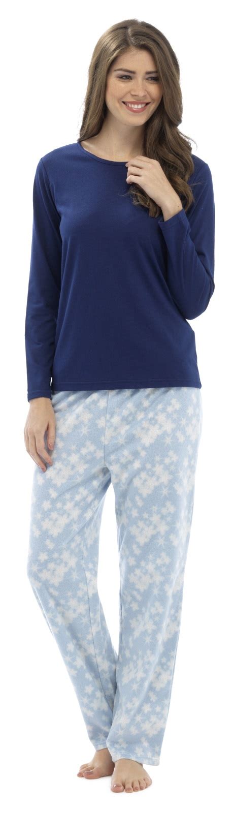 Damen Weich Fleece Pyjama Lounge Set Zweier Warm Pyjama Damen Lounge