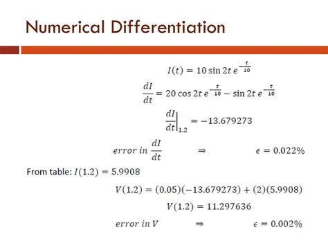 Numerical Differentiation Ppt Download