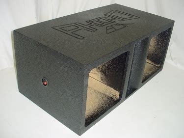 Horn Ported Square Hole Dual Sub Woofer Box Poly Rhino Bass Box