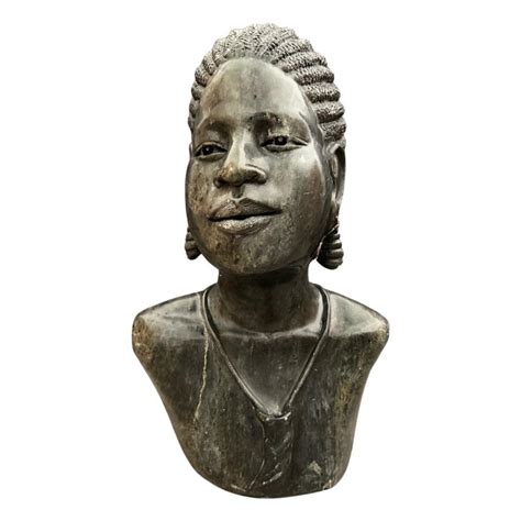 Lot Joel Masoka Original Hand Carved African Female Stone Bust Shona